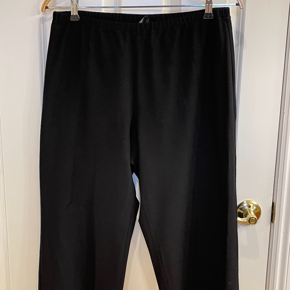EILEEN FISHER BLACK STRETCHY PULL ON PANTS SIZE LARGE,  L, women’s pants